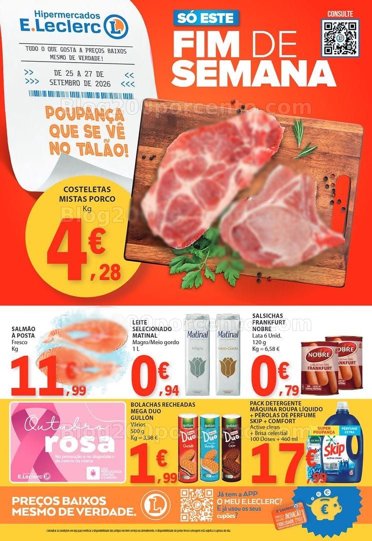 Antevisão Folheto E-LECLERC Promoções Fim de Semana - 25 a 27 setembro
